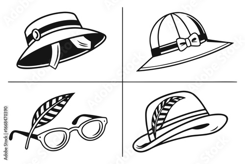 Vintage Hats and Eyeglasses Collection.
