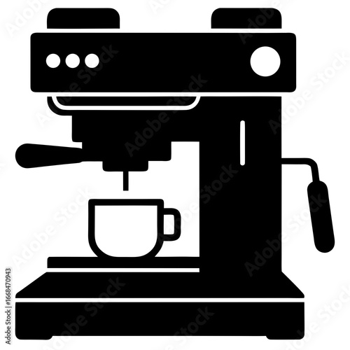 Coffee machine side view vector silhouette