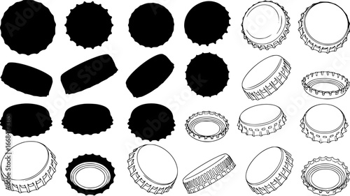 Crown caps svg, Crown caps silhouette, Bottle cap svg, Soda cap svg, Bottle cap silhouettes, Crown caps outline, Drinking bottle cap svg.