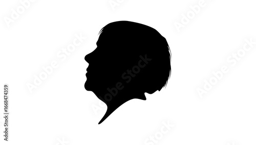 Ursula K. Le Guin Portrait , black isolated silhouette