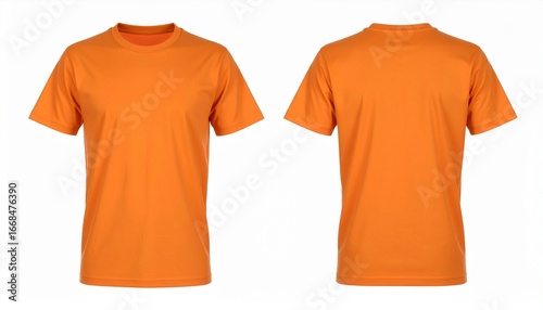 orange t shirts on white 