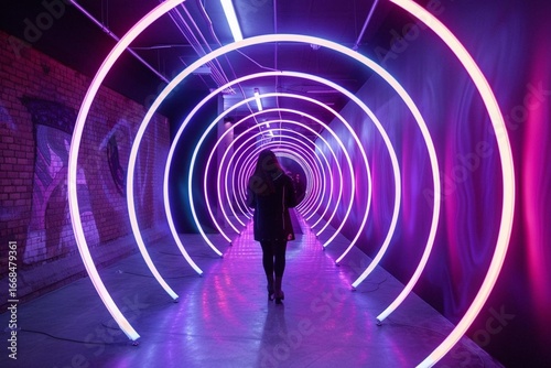 people in the tunnel