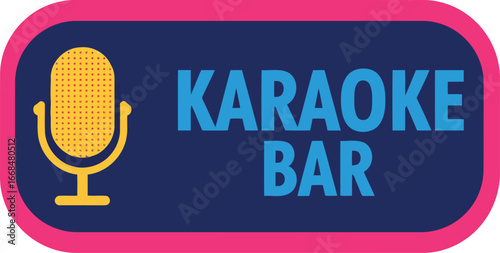 Karaoke bar neon sign retro music entertainment nightlife vector