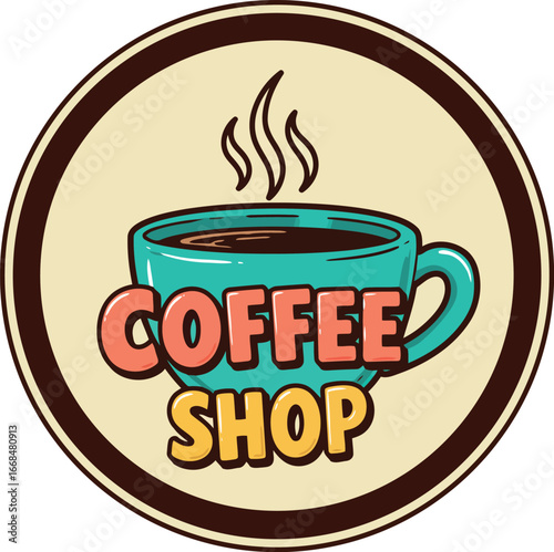 Cozy coffee shop cup icon steam morning brew beverage illustration vector