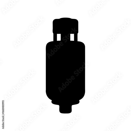 Silhouette of a Propane Tank used for Grilling or Heating Outdoors