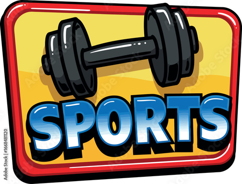 Fitness dumbbell sports icon vibrant gym workout equipment healthy lifestyle vector