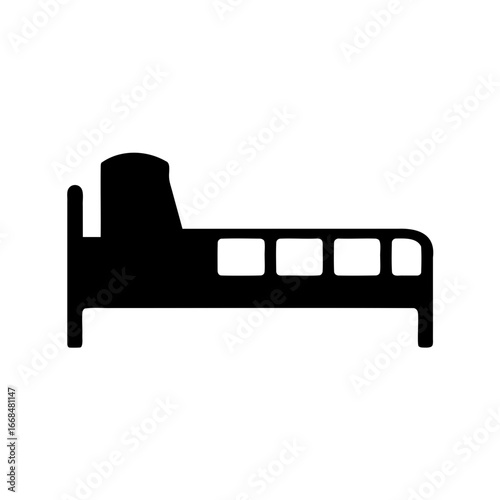 Silhouette of a Classic Bed with Headboard and Footboard Design