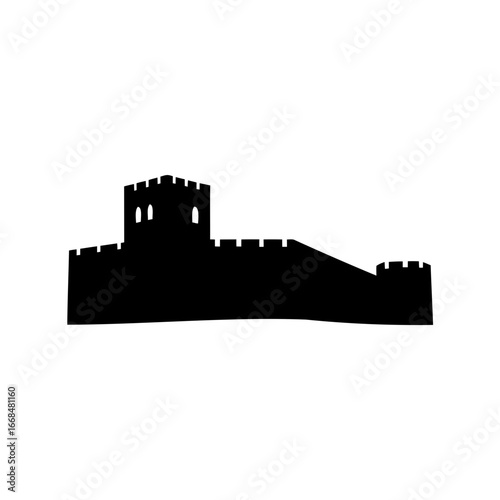 Dramatic silhouette of the Great Wall of China a historic landmark and wonder