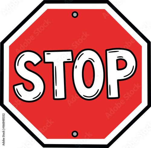 Red octagon stop sign traffic symbol isolated on white vector
