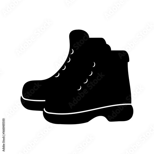 Silhouette of durable hiking boots designed for outdoor adventure and exploration