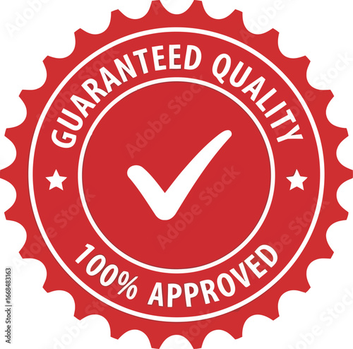 Guaranteed quality approved stamp perfect check mark for product excellence and customer satisfaction vector