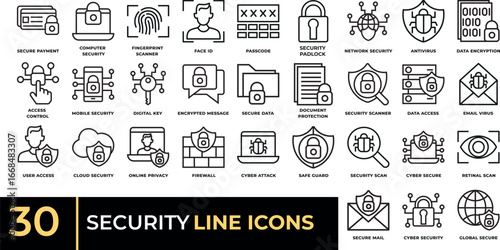 Security line icons