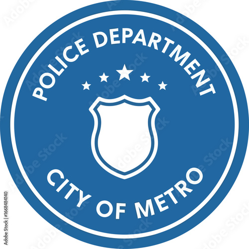 City metro police department emblem shield seal law enforcement badge vector