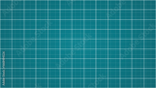 A detailed close up view of a teal blue cutting mat with a bright white grid pattern for crafting and sewing projects