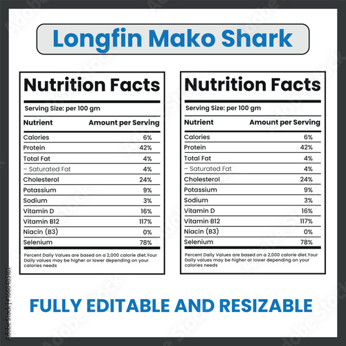 Longfin Mako Shark Clipart Design