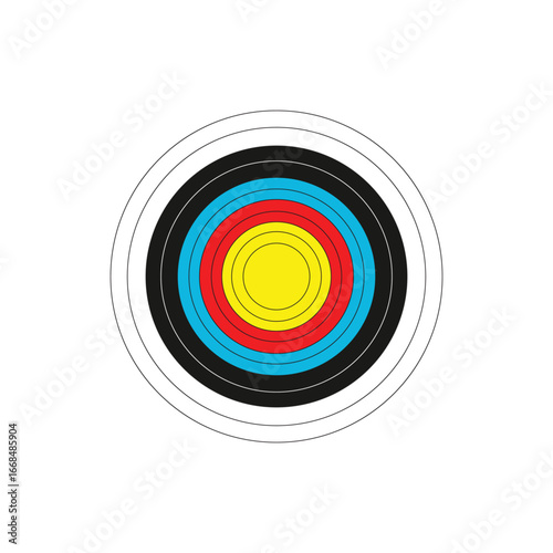 Archery target boards with colorful rings. One target shows arrows hitting the bullseye, the other displays four practice targets. Perfect for sports, accuracy, competition, and training themes.

