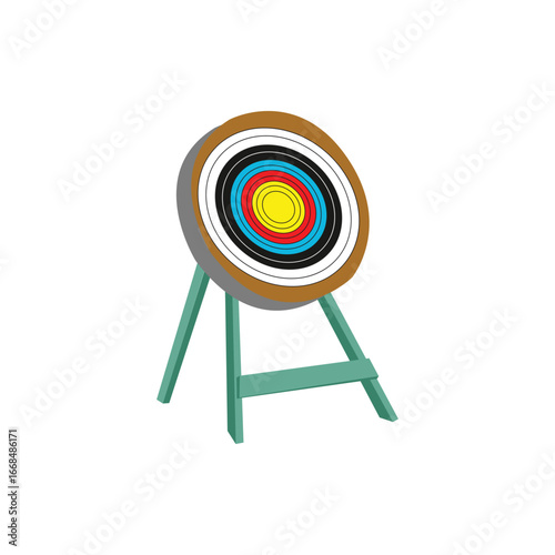 Archery target boards with colorful rings. One target shows arrows hitting the bullseye, the other displays four practice targets. Perfect for sports, accuracy, competition, and training themes.

