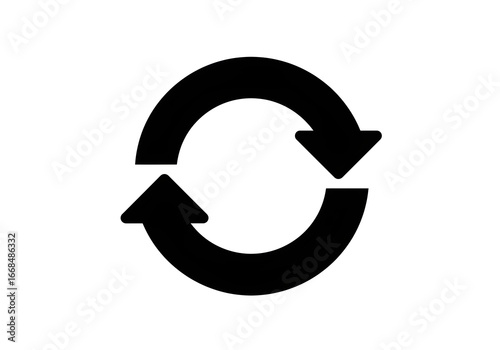 Refresh Symbol Circular Arrows Icon | Black Simple Vector Illustration for Website UI Design, Mobile App, Interface Graphic