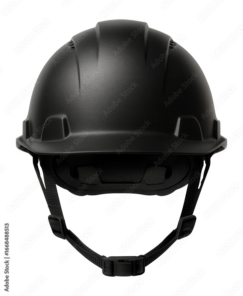 Naklejka premium Black construction helmet with moisture-wicking liner