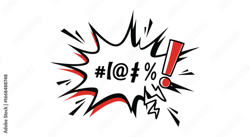 Comic book style explosion with symbols of expletives and an exclamation mark
Comic book style explosion with symbols of expletives and an exclamation mark
