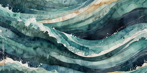 Blue ocean wave background. Blue and white water ocean background.. Ocean wave curve line vector background. Abstract ocean splashing waves. vector illustration