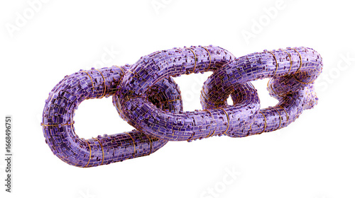 Abstract Purple Chain Digital Link Technology