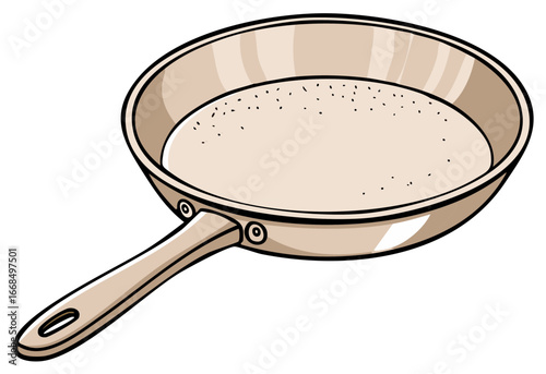Illustrated Skillet With Food Residue Inside for Cooking Concepts