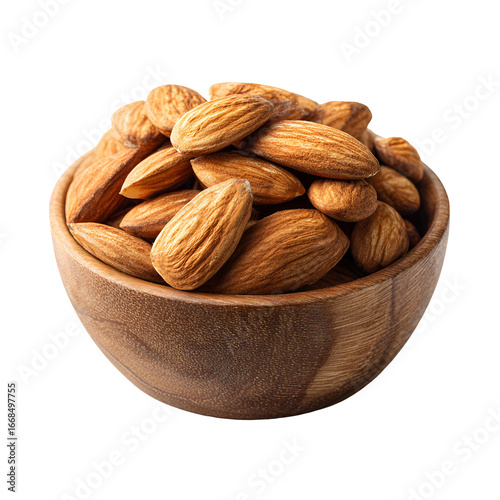 Almonds in a Wooden Bowl Healthy Snack