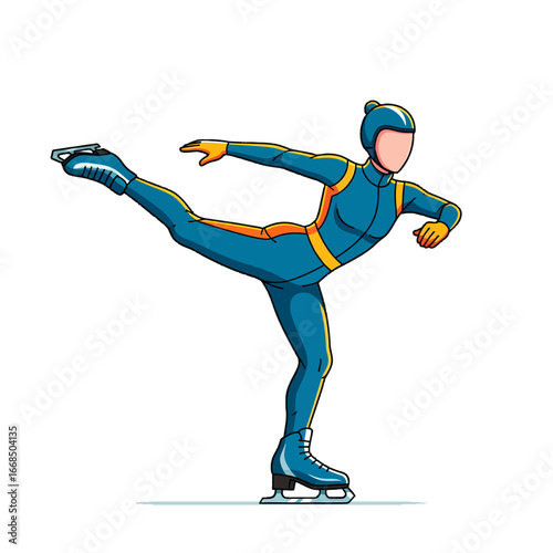 A female figure skater in a dynamic pose on ice.