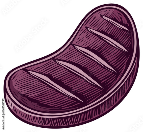 Grill Mark Steak Illustration
