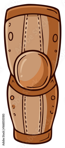 Illustrated Medieval Fantasy Leg Armor with Shin and Knee Guard