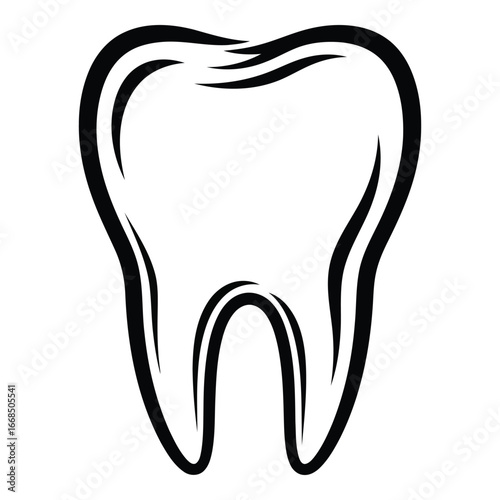 Hand drawn sketch of a healthy human tooth symbolizing dental care and oral hygiene