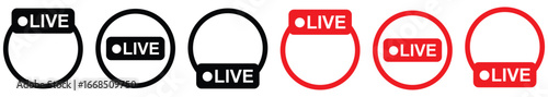 Live streaming icon set. live broadcasting buttons and symbols. online stream icons. live stream logo. vector illustration.