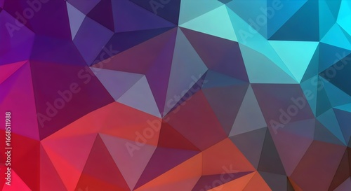 Seamless Lowpoly Abstract Background with Vibrant Polygonal Gradient and Geometric Shapes