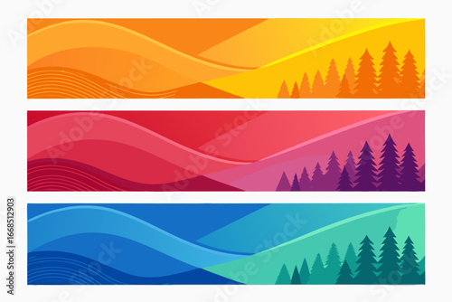 Featuring Bold Gradient Banners Overlapping Promo Crisp Premium Digital Asset