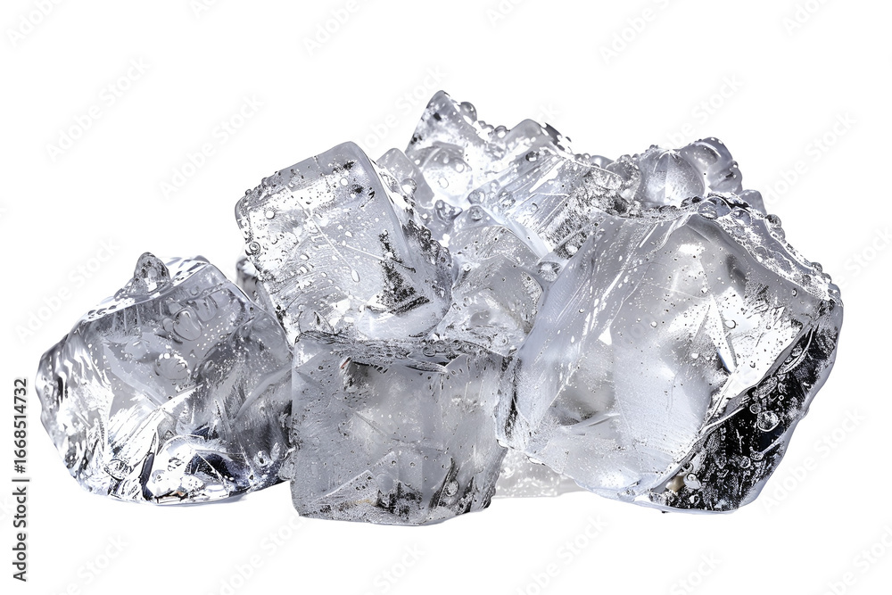 Obraz premium Wet Ice Cubes on Black Background