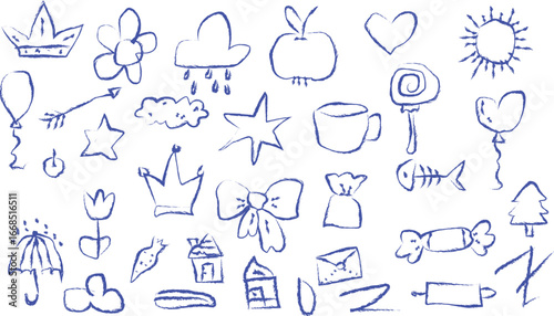 children draw icon set, children, vignetting, school, drawing, graphic, blackboard, learning, pen, study, book and more vector illustration