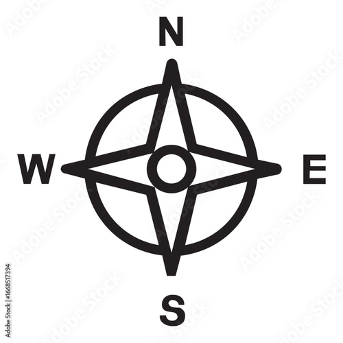 Find Compass Direction Vector Icon Illustration