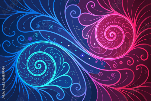 Bold Swirls With Glowing Neon Gradient Acce Professional Photo Ideal for Marketing