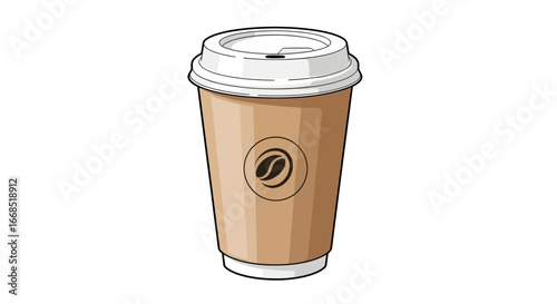 Coffee Moments, Subject: Coffee Cup, Location: Urban Café, Content Type: Illustration, Environment: Café, Viewpoint: Close-Up, Concept: Daily Routine