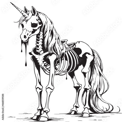 unicorn skull vector