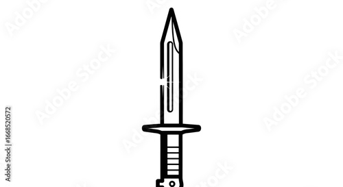 military knife icon, combat knife, blade graphic, weapon, army dagger, sharp, black
