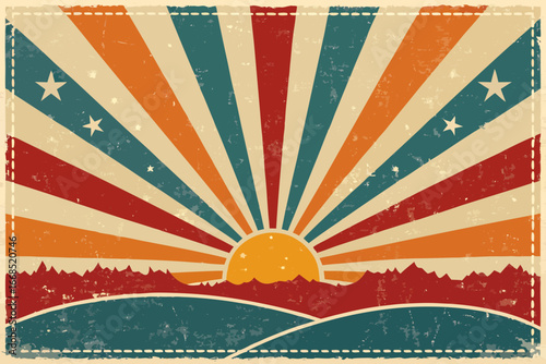Distressed Bold Retro Sunburst With Tex Premium Digital Asset Perfect for Editorial Content