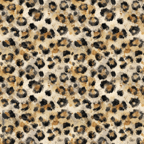 seamless pattern: spots on leopard skin, seamless background. watercolor painting