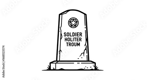 tombstone illustration soldiers grave, memorial, remembrance, grief, loss