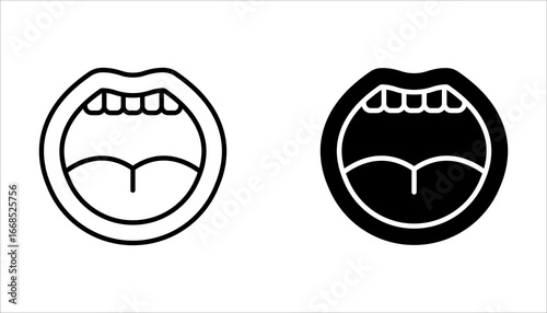 Tongue icon set. sense of taste, Flat illustration of vector icon on white background. EPS 10.