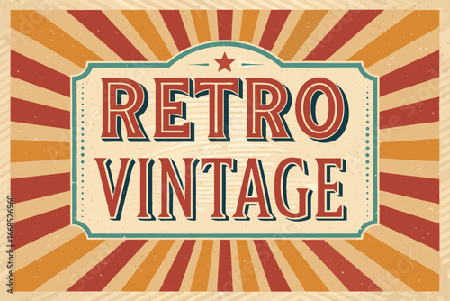 Vibrant Retro Vintage Label With Bold Typograph Premium Digital Asset