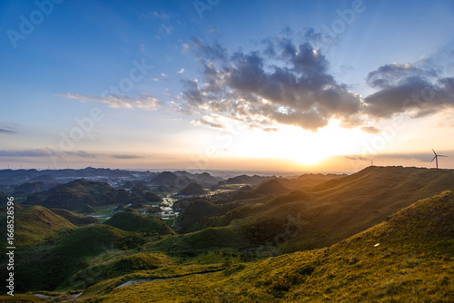sunset in the mountains