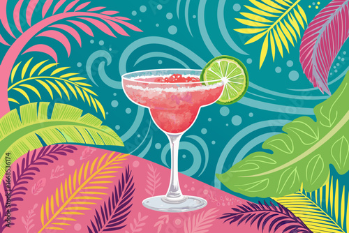 Vibrant Daiquiri Cocktail With Creative Visual Perfect for Editorial Content