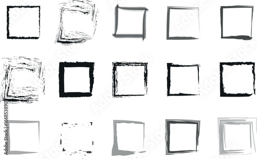 rectangle hand drawn set, editable stroke line vector illustration